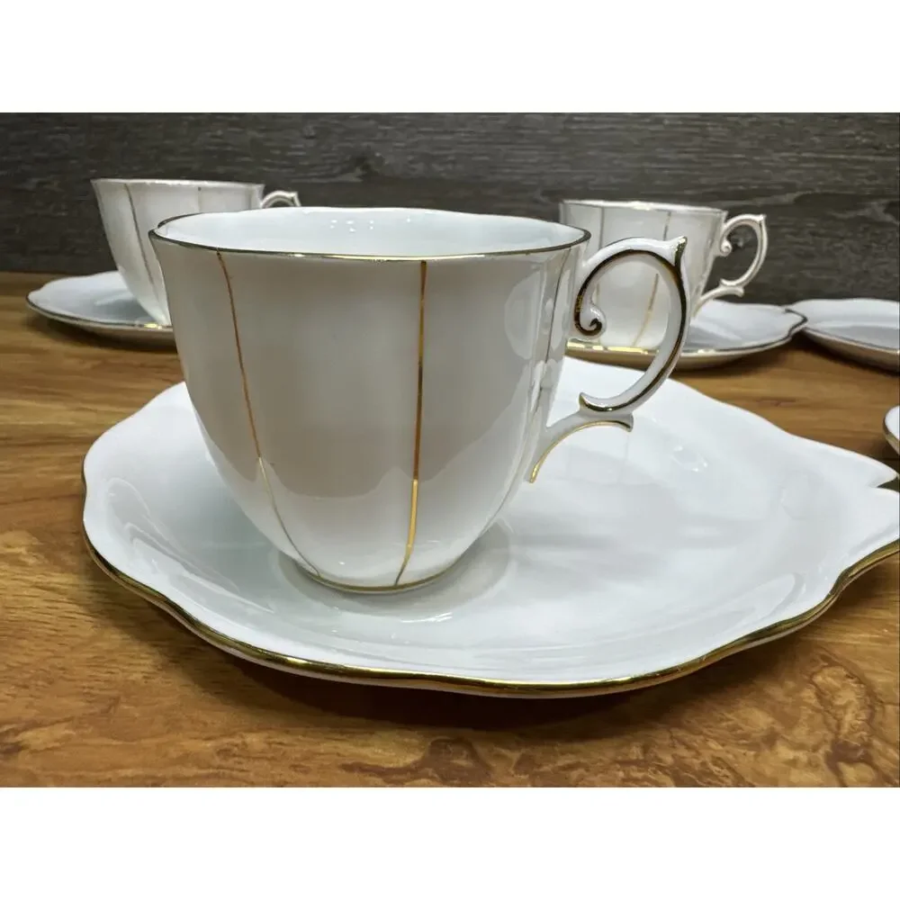 Royal Albert Kent Hostes Plate and Tea Cup 5 Cups 5 Plates 10 Pc Set